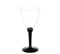 20 Calici da acqua in plastica usa e getta con gambo alto nero