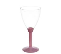 20 Calici da acqua in plastica usa e getta con gambo alto rosa