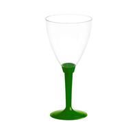 20 Flutes calici di plastica monouso con gambo alto verde scuro