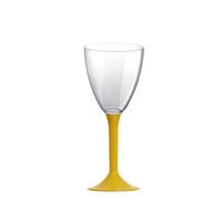 20 Calici da acqua riutilizzabili in plastica gambi gialli 180ml