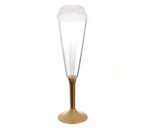 20 Calici Flute Maxi riutilizzabili bianco 160ml con coperchio