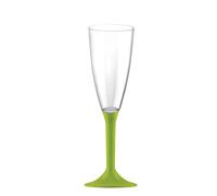 20 Calici Flute riutilizzabili in plastica verde acido 120ml