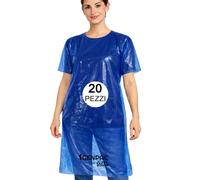 20 Camici Usa e Getta LDPE - 90x115cm con Asole per Braccia e Testa - Camice Impermeabile Resistente - Monouso per Uso Professionale - Taglia Unica