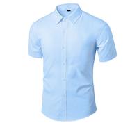 20) Camicia a maniche corte stile coreano business casual antirughe per uomo