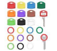 20 cappucci per chiavi, rotondi e rettangolari, 2 stili, 10 colori, marcatura per chiavi, segnapassi, quadrati, per identificare la lenza, utilizzo delle chiavi