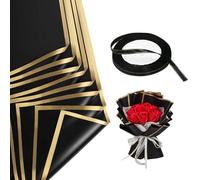 20 Carta Avvolgente Per Bouquet E 1 Rotolo Di Nastro, Carta Avvolgente Impermeabile, Forniture Di Avvolgimento Del Bouquet, Carta Da Avvolgimento Semplice.