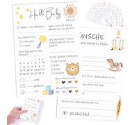 20 Carte da Gioco per Baby Shower, Carte da Gioco per Baby Shower da Compilare per Rivelare il Sesso del Bambino e Della Bambina, Stampate su Entrambi i Lati - Tedesco