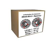 20 catene da neve 20 X 8.00 - 8 20 X 8.00 - 10 + tenditore per trattore tosaerba 20 X 8.00 - 8 20 X 8.00 - 10