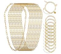 20 catenine per charm: elegante set di braccialetti e collane placcati oro, include 10 collane e 10 bracciali, perfette per l'uso quotidiano e regali fai da te