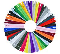20 cerniere a spirale in nylon per cucito su misura, in 20 colori assortiti, colori misti, cerniere invisibili, per borse, indumenti, accessori fai da te (30,5 cm)