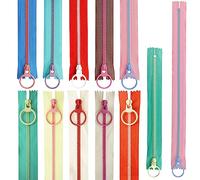 20 cerniere in resina, chiusura lampo colorata, cerniera a bobina, 20-30 cm, anello in metallo, 10 colori, per sartoria, cucito, artigianato, abbigliamento