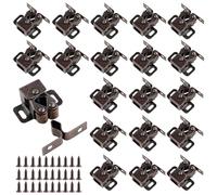 20 chiavistelli per ante di armadietti e fermi a doppio rullo, con attacco a lancia e viti, per porte di armadi, credenze della cucina, porte e cassetti camper (rame anticato marrone)