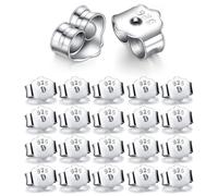 20 chiusure per orecchini in argento Sterling 925, sicure e durevoli, per donne, gioielli fai da te di ricambio (10 paia, anti-sbiadimento)