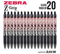 20 Classe Confezione Zebra Z-Grip Liscio Retrattile Penna a Sfera Rosso Ember,