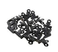 20 clip a forma di bulldog da 22 mm, in metallo, per ufficio, colore nero