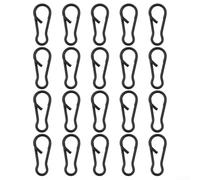 20 clip a scatto in acciaio inox nero, a cambio rapido, per terminali di carpa, dimensioni 9 mm e 12,5 mm (12,5 mm)