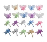 20 clip di supporto per piante in plastica per orchidee, paletti da giardino a libellula per tenere in posizione verticale le punte dei fiori, riutilizzabili, per pomodori e fagioli, colore casuale