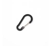 20 clip multiuso per moschettoni, 50 mm/1,96 pollici, moschettoni portachiavi mini D anello in alluminio, organizer per chiavi per sport all'aria aperta, escursionismo, campeggio e pesca, nero