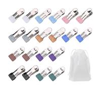 20 clip per asciugatura, 1 custodia, mollette in metallo, clip per calzini per lavatrice e asciugatrice, clip per telo mare