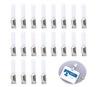 20 clip per badge in metallo con passante in PVC trasparente, per carte d'identità e porta badge, tessuto rinforzato con design a coccodrillo e bottone in metallo