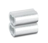 20 clip per manicotti in alluminio per crimpare in alluminio, terminali in alluminio, per funi metalliche, crimpature per cavi, argento (4 mm)