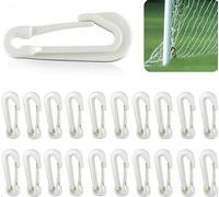 20 clip resistenti per rete da calcio, in plastica bianca, per un'applicazione sicura e facile, misura universale, si adattano alla maggior parte delle reti sportive (20 PSC bianco)