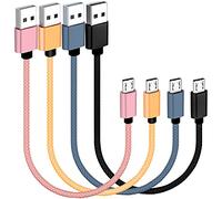 20 cm corto micro cavo USB 4-pacchetti, SUMPK USB 2.0 A-maschio a Micro B Nylon intrecciato cavo di ricarica ad alta velocità per telefono Android, banca di potere, TV Stick e tablet