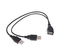 20 cm USB 2.0 femmina a doppio USB maschio Jack Splitter Hub cavo dati caricabatterie