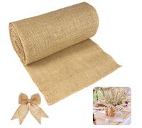 20 cm X 6 M Jute Table Runner Rotolo, Runner Juta Al Metro,Juta Tessuto,Nastro In Juta Naturale 100% per Matrimoni, Decorazione Naturale Della Tavola In Stile Country, Festa Ecologica e Dell'Ambiente