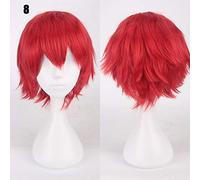 20 colori 30 cm corto parrucche universali nero bianco rosa arancione viola fibra resistente al calore parrucca cosplay parrucca + rete capelli K049-8
