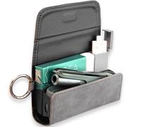 [20+ Colori] e-smoQ Custodia per IQOS ILUMA, Cover in Pelle PU di Alta Qualità - Borsello/Astuccio Sigaretta Elettronica, Organizer per Accessori (Grigio)