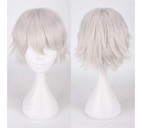 20 colori nero bianco viola biondo rosso capelli corti parrucca cosplay uomini donne festa AMINE parrucche corte capelli lisci per ragazzi ragazze una taglia parrucca cosplay K049-2