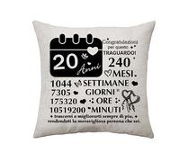 20 ° Compleanno Decorazioni Regalo per lei Cuscino Copertura Regali per Ragazze e Ragazzi Figlia Figlio Sorella Fidanzata Nipotina Nipote Fidanzati Idee di Compleanno (20 Anni)