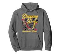 20° Compleanno La Regina Che Fa Un Passo nella Grazia di Dio Felpa con Cappuccio