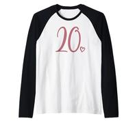 20 Compleanno per Donne, Venti Numeri Carini 20 Maglia con Maniche Raglan