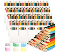 20 confezioni di mini matite colorate, set di 6 matite colorate, 120 matite colorate, piccole matite in legno multicolore in astuccio di cartone, matite colorate per bambini, disegno artistico,