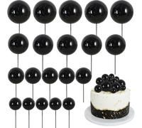 20 confezioni di palline rotonde decorative per torte, dimensioni miste, decorazioni per torte, fai da te, decorazioni per torte, colore nero