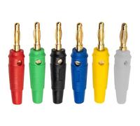 20 connettori a banana da 4 mm, connettori a banana con pin in rame puro placcato oro for altoparlanti musicali(Black (20Pcs))