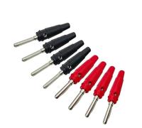 20 connettori a banana da 4 mm, connettori impilabili rivestiti isolati rossi e neri ad alta corrente, collegamento a vite(10 Red 10 Black)