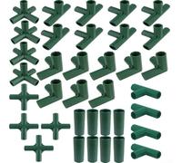 20 connettori in plastica per serre da 16 mm, include raccordi angolari a 3 vie, 4 vie e 5 vie, compatibili con mensole da giardino, supporti per fiori per un montaggio sicuro