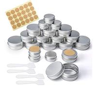 20 contenitori vuoti per cosmetici in 3 misure, barattoli in alluminio con coperchio a vite, etichette e mini spatola, campioni per balsamo per labbra, candele, crema, campione, polvere, 10 ml, 5 ml)