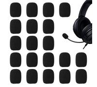 20 coperture in schiuma per microfoni di dimensioni mini, riduzione del rumore e prevenzione del rumore, facili da sostituire, adatte per microfono Lavalier per cuffie (nero)
