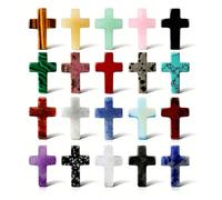 20 croci con pietre preziose colorate, ideali come bomboniere per battesimo e comunione, elegante decorazione da tavolo cristiana, regalo perfetto per ospiti, ragazze e ragazzi
