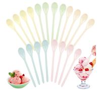 20 Cucchiai di Plastico Riutilizzabili, Cucchiai in Melamina BPA Free, Cucchiaini da Caffè/Tè/Yogurt/Gelato, Ideali per Bambini, Lavabili in Lavastoviglie, 18,3 cm (Diametro 2,8 cm)