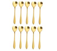 20 cucchiaini da caffè in acciaio inox, creativi, per zucchero, mescolare, gelato, torta, cucchiaino da tè, cucchiaini a forma di cuore, colore: oro