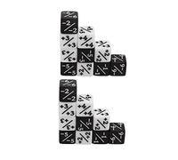20 dadi numerici positivi negativi da 16 mm nero bianco a 4 lati dadi per l'insegnamento della matematica contatore giocattolo educativo in plastica durevole per l'apprendimento