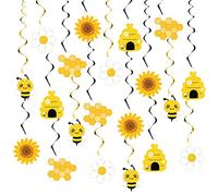 20 decorazioni a spirale a forma di ape, da appendere, a forma di ape, per feste di compleanno, festa di ape, per feste di compleanno, festa di ape, per feste