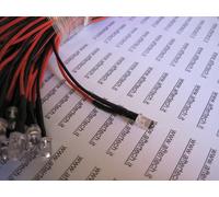 20 DIODI LED 5mm 20.000mcd CABLATI 60cm BIANCO FREDDO GHIACCIO SENZA RESISTENZA