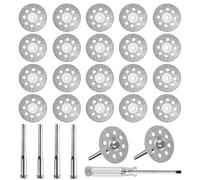 20 dischi da taglio diamantati per Dremel (22 mm) per accessori per utensili rotanti Dremel, dischi da taglio in metallo, pietra, vetro, con 4 mandrini da 3 mm, 1 cacciavite