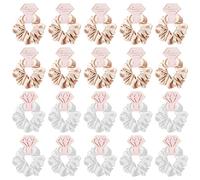20 elastici per capelli per capelli, ideali come regalo di nozze, colore: bianco, 10-11 cm